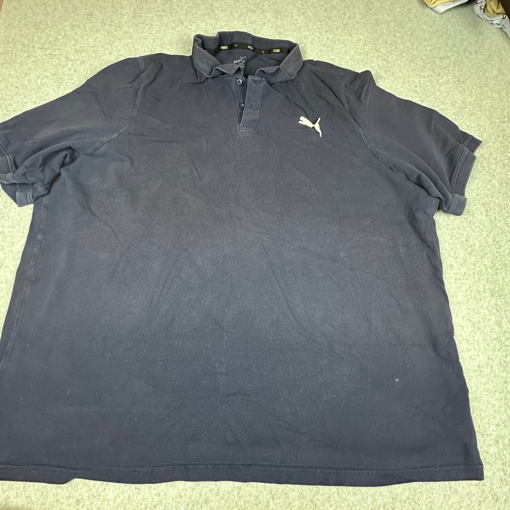 Puma Mens Essentials Pique Polo Shirt Navy Blue 4XLT 586258-26